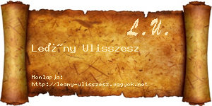 Leány Ulisszesz névjegykártya